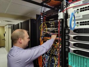 Phil Grace managing the data center at Henderson.