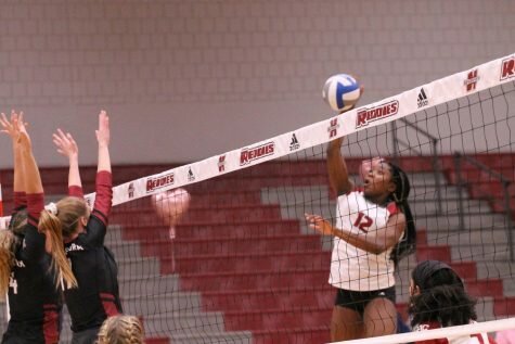 Christiane Uzoh rises for the attack. Harding was able to go 2-0 over the Reddies on the regular season.